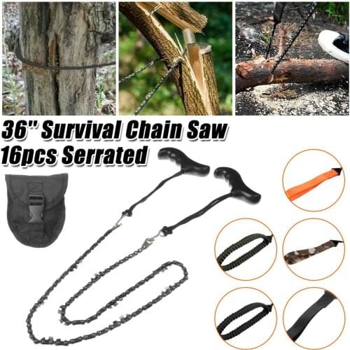 92cm Portable Handheld Survival Chain Saw Emergency Chainsaw with Bag Outdoor Camping Hiking Handsaw Wood Cutting Tool Freeship