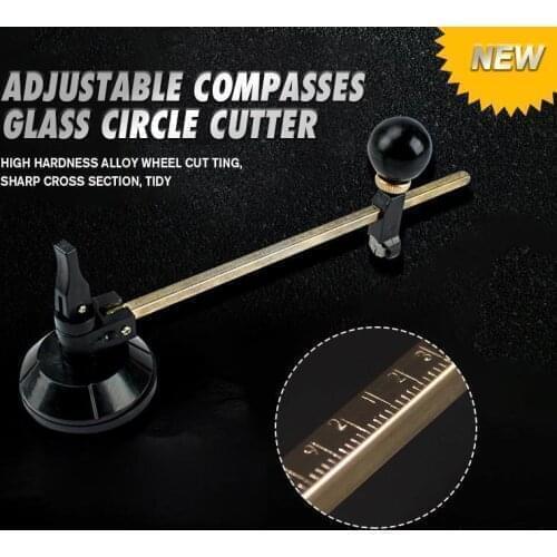 Adjustable Compasses Glass Circle Cutter Multi Adjustable Glass Cutter tools Compasses Circular Cutting Cutter with Suction Cup