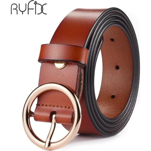 Casual brief Simple genuine leather belt For women Jeans Dress Belt Plain Tan black color BL325