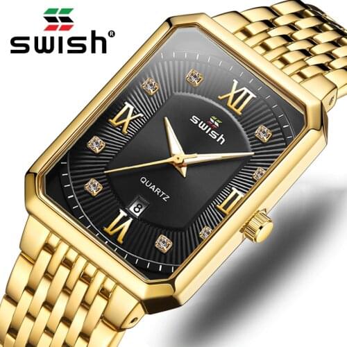 Relogio Masculino Luxo Brand Designer Watches Men Creative Rectangle Quartz Wrist Watch Luxury Business Golden Watches Mens 2020