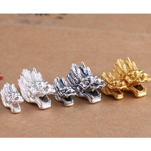 Handmade 100% 999 Silver Dragon Beads Pure Silver Power Dragon Bead Good Luck Wealth Dragon Symbol Beads DIY Jewelry Accessories