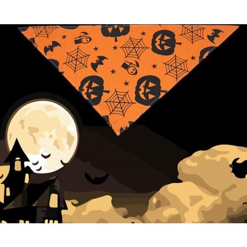 Halloween Pet Scarf Pumpkin Ghost Spider Triangle Bib Scarf Accessories Suitable For Dog Cat Puppy Halloween Christmas Party New