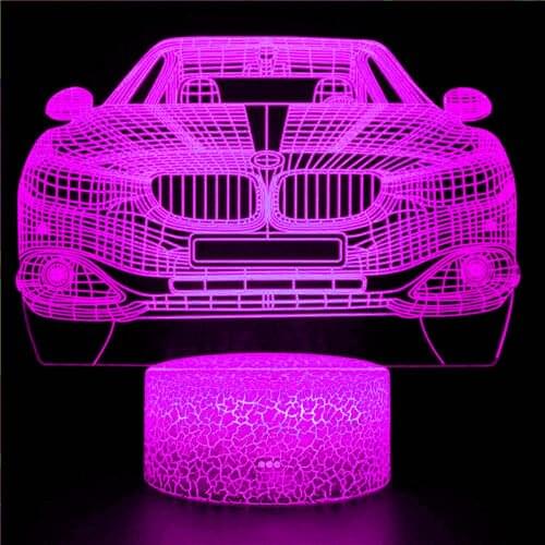Sports Car Led Illusion Lamp for Kids Bedroom Decor Nightlight Touch Sensor Atmosphere Birthday Gift Supercar 3D Night Light