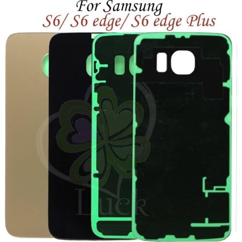 Glass Cover For 5.7" SAMSUNG Galaxy S6 Edge Plus Back Battery Cover Rear Door Housing S6Edge Case For 5.1" SAMSUNG S6 Back Glass