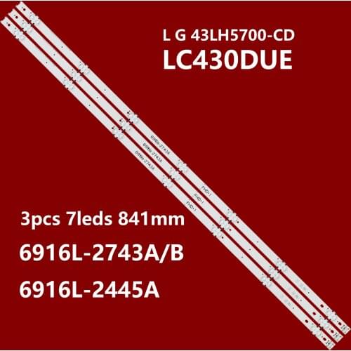 LED Backlight strip(3)for LG 43LH604V 43LH570V 43LH615V 43LH590V 43LH510V 43LH630V 43 V16.5 V16 ART3 2743 2550 LC430DUE FJ A1