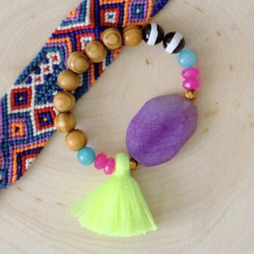 Vsco chica Boho tribal pulsera tejida de Amistad algodón trenzado macram pulsera de la playa del sudeste festiva regalo de las