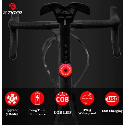 X-TIGER Bicycle Tail Light Rainproof MTB Bike Rear Light USB Rechargeable Safety Warning Cycling Bike Taillight Flashlight