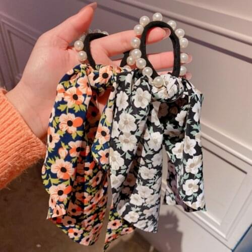 Women Hair Bands Girls Hair Scrunchies Cute Daisy Streamer Hair Ties Ponytail Holder Headwear Hair Accessories Elastic Hair Band