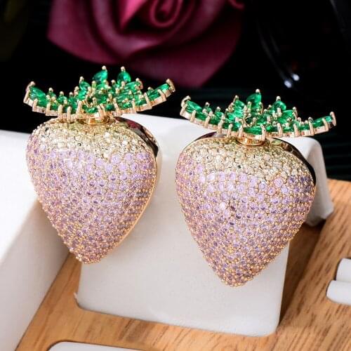 GODKI Big Bold Starberry Design Earrings For Women Wedding Party Indian Dubai Bridal Jewelry boucle d'oreille femme Gift