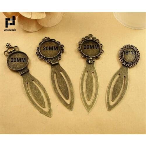 BASEHOME 10pcs/lot Antique Vintage Retro Handmade Bookmark Cabochon Base Bookmark Setting for Cabochon Cameo DIY Bookmarks