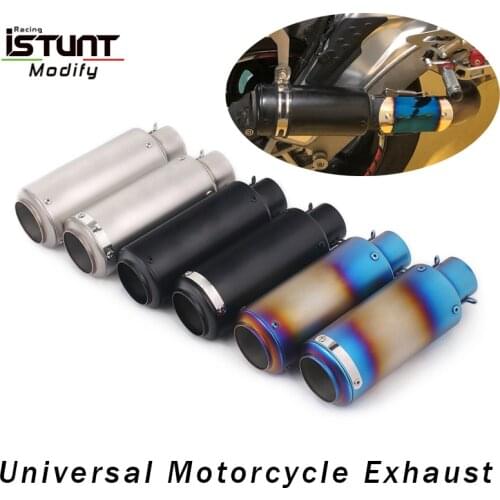51mm Inlet Universal Motorcycle Exhaust Escape moto Modified Vent Muffler For GP-project FZ6 CBR650 CB600 MT07 ATV Dirt Pit Bike