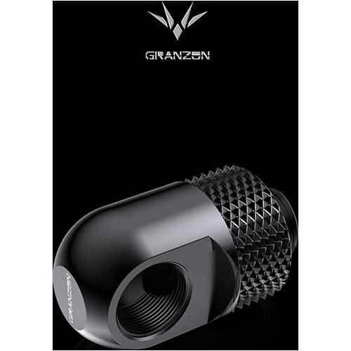 Bykski Granzon G1/4'' 90 Degree Rotary Elbow Fitting / Connector Adapter PC Water Cooling Accessories Black Silver / GD-90