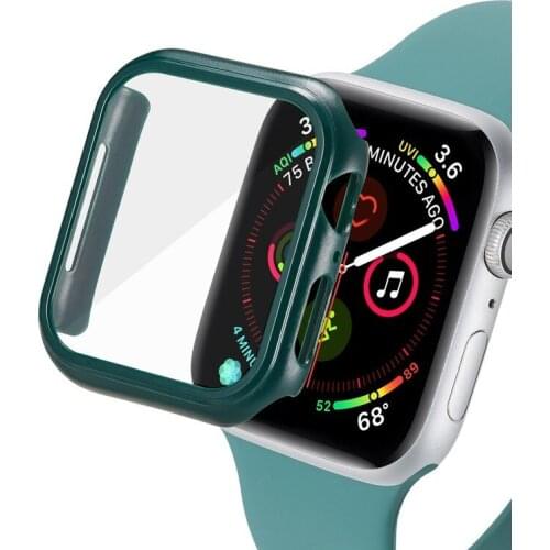Watch Full Screen Protector Cover+Tempered Flim Glass for Apple Watch 40mm 44mm for IWatch Series 4 5 Anti-fall Frosted Case