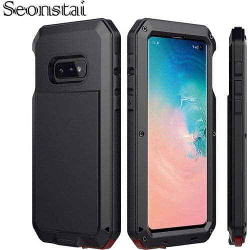 Metal Silicone Case for Samsung S10 E S9 S8 Plus S7 Edge Shockproof Armor Aluminum Heavy Duty Protection Doom Cover for Note8 9