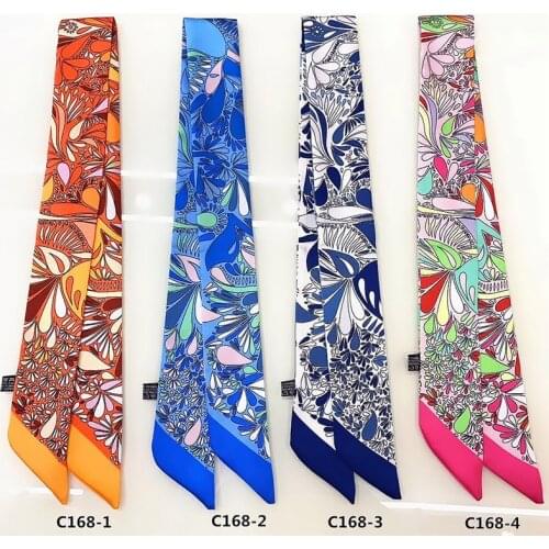 Designer Bag Scarf Twill Print Small Scarf Women Luxury Long And Narrow Tie Handbag Ribbon Hair Band Fashion Ladies Bandanas M