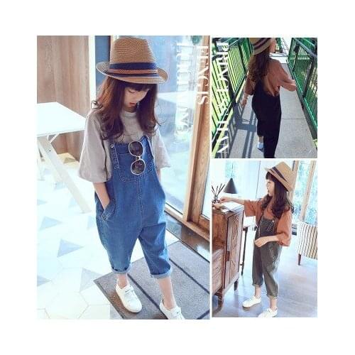Girls' Denim Childrens Loose Overalls Childrens Pants Childrens Clothing