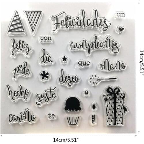 Spanish Silicone Clear Seal Stamp DIY Scrapbooking Embossing Photo Album Decor