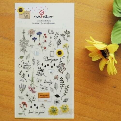 Korea Sonia Scrapbooking Sticker The Secret Garden Stationery DIY PVC Craft Decoration Home Supplies Suatelier Stickers