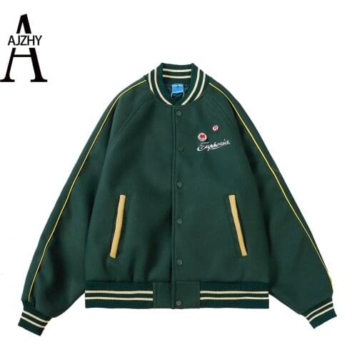 High Quality Varsity Jacket Men Autumn Hip Hop Streetwear Fashion Baseball Jacket Embroidery Letter Oversized Bomber Jacket Coat