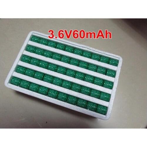 MasterFire 100PCS/LOT New 3.6V 60mAh Ni-CD nickel cadmium battery data backup battery memory cell PLC industrial batteries