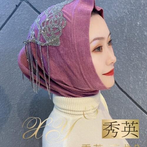 Muslim Clothing Islam Women Rhinestone Niqab Jersey Hijab Wear