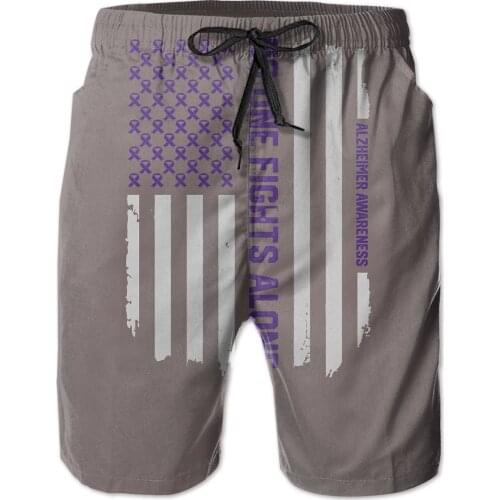 Male Shorts Causal R333 Breathable Quick Dry Humor Graphicbasketball Alzheimer S Awareness