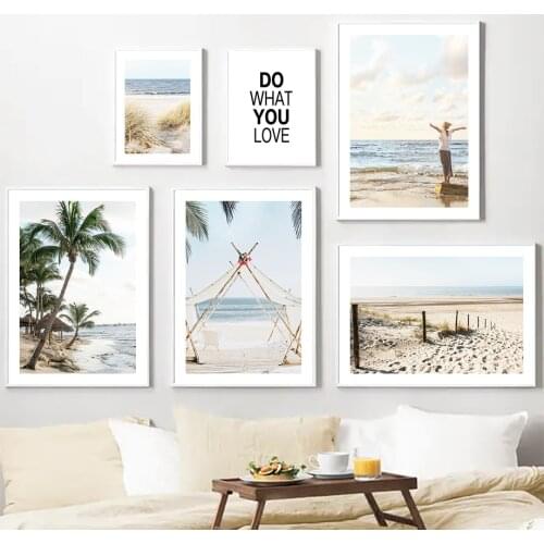 Beach Sand Dandelion Grass Seagull Tree Wall Art Canvas Painting Nordic Posters And Prints Wall Pictures For Living Room Decor