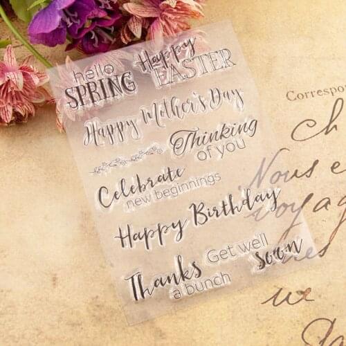 Holiday greetings Transparent Clear Silicone Stamps for DIY Scrapbooking/Card Making/Kids Fun Decoration Supplies