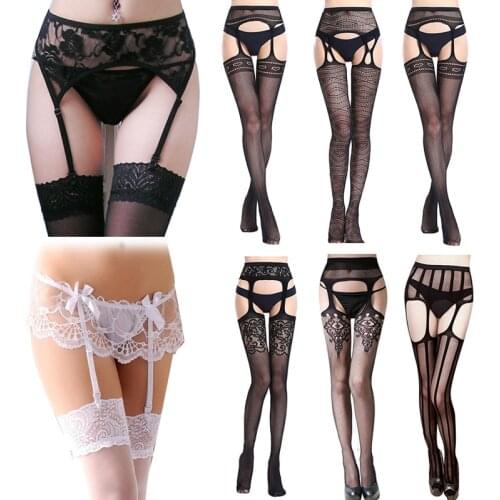 Sexy Lace Stockings Tights Women Sheer Lace Floral Top Thigh High Over The Knee Socks Female Stocking Hosiery Erotic Lingerie