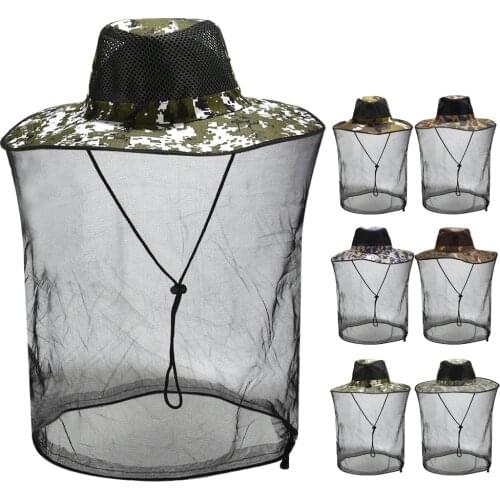 Outdoor Survival Anti Mosquito Bug Bee Insect Mesh Hat Head Face Protect Net Cover Travel Camping Protector Camping Equipment