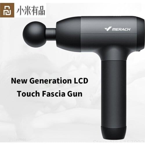 Youpin Merach Smart Massage Gun Muscle Relaxation Fascia 4 Modes Massager Machine Low Noise Silicone Head Home Gym Deep Massage