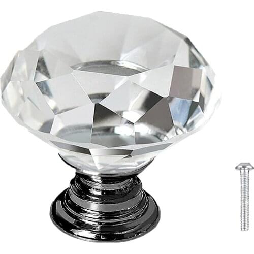10 Pack Crystal Diamond Drawer Knobs 25mm Door Handles for Dresser Cabinets