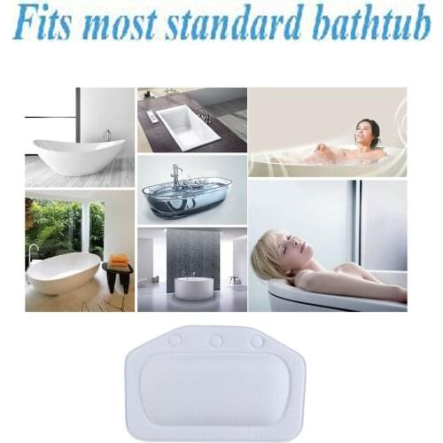 Waterproof Soft Bath Spa Bathtub Pillow Cushion Comfortable Relax & Suction Cups
