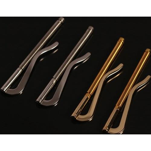 WUTA High Quality Spring Money Clip Bar Slim Brass+Stainless Steel Leather Wallet Craft Supplie Open Coil Cash Holder Clamp 2pcs