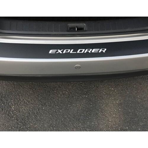 90*8CM Carbon Fiber Car Rear Bumper Protector Stickers For Ford Explorer Auto Trunk Guard Plate Scuff Sill Pedal Cover Accessory