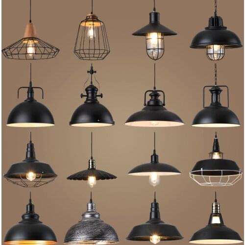 Loft Industrial Retro Iron Pendant Lights Creative for Barbershop Clothing Store light cafe Cover lampshade Hanging Lamp factory