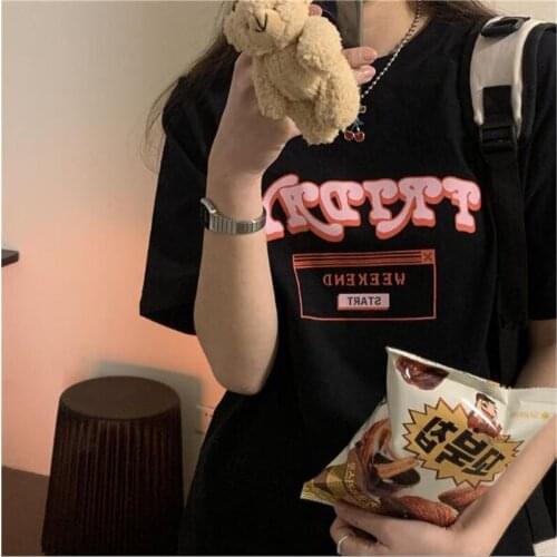 New Fashion Woman T shirt European American Style Short Sleeve O Neck Woman Tshirt Letters Print Woman T-shirt