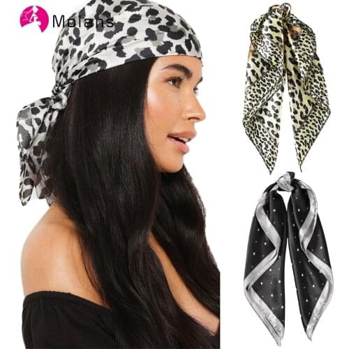 Molans Vintage Bohemia Print Bandana Ribbon Hair Bands For Women Headband Scrunchies Hair Rope Tie Scarf Turban Hair Accessories