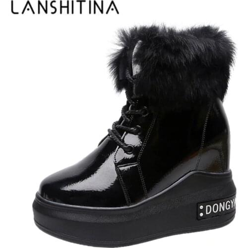 New 2020 Women Fashion Warm Winter Snow Boots Stylish Ankle Boots Wedge Platform 10.5CM High Heels Boots Woman Autumn Sneakers