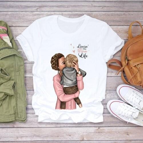 Women 2021 Cartoon Momlife Love Print Mother Lady T-shirts Top T Shirt Ladies Womens Graphic Female Tee T-Shirt