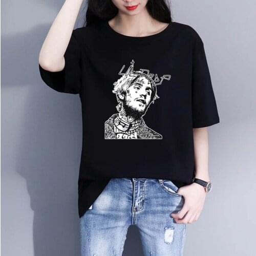Lil Peep Tshirts Woman Harajuku Cry Baby Print Tops Tees Fans Souvenir Womens T-shirt Hell Boy Hip Hop Lil Peep T shirt Fashion