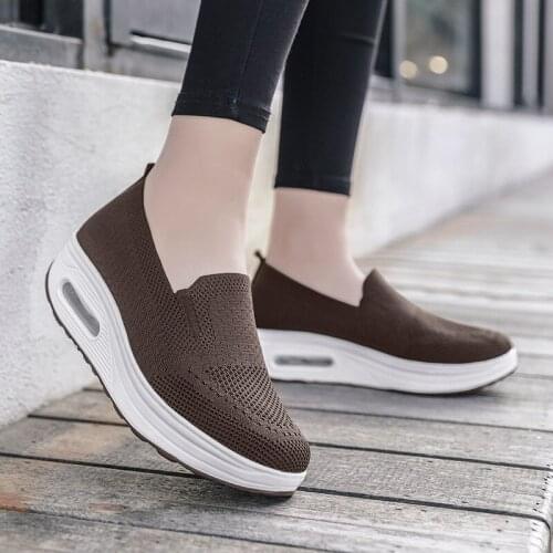 2021 New Spring Womens Shoes Mesh Loafers Flat Platforms Female Shoes Wedges Height Increasing Sneakers Zapatos De Mujer