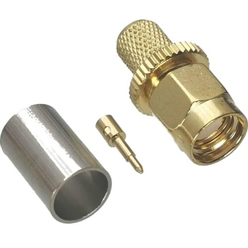 10Pcs Connector SMA Male plug Crimp For RG8X RG-8X LMR240 Cable 50ohm RF Adapter Coaxial High Quanlity