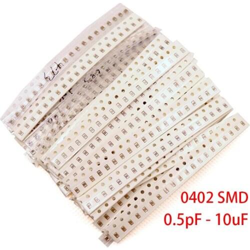 100pcs 0402 SMD Chip Multilayer Ceramic Capacitor 0.5pF - 10uF 10pF 100pF 1nF 10nF 15nF 100nF 0.1uF 1uF 2.2uF 4.7uF