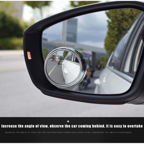 2pcs Mini Rearview Mirror Car Rear View Mirror Small Round Mirror Large Vision Reverse Assist Blind Spot Rotary Car Accessories