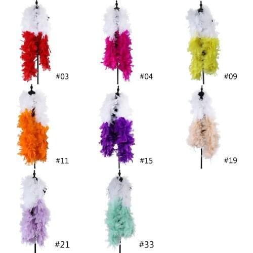 2Yards Colorful Turkey Feathers Boa 200Gram Fluffy Marabou Feather Fringe Wedding Decoration Carnival Accessories Plumes Crafts