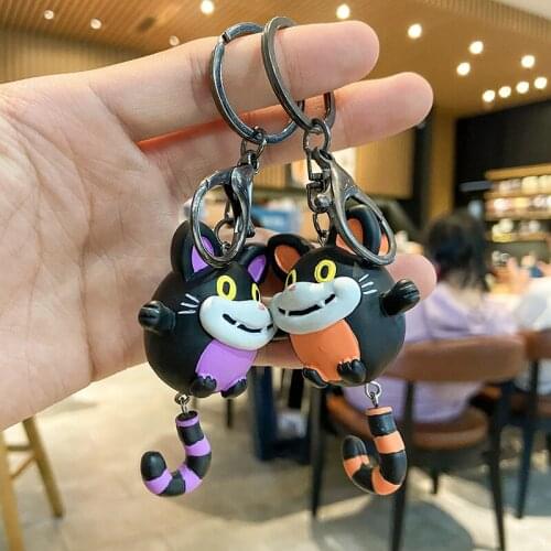 2021 Trend New Big Mouth Cat Doll Key Chain Cute Car School Bag Key Chain Couple Key Ring School Bag Jewelry Pendant Gift