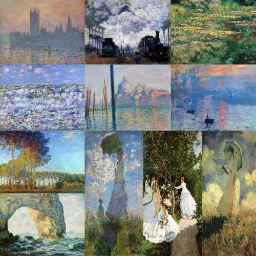Famous French Painter Monet Series 5D DIY Diamond Painting Full Square Round Diamond Embroidery Mosaic Cross Stitch Home Decor