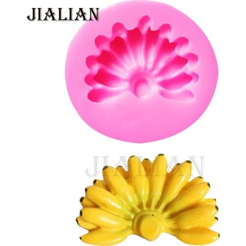 Free shipping Banana 3D silicone soap Mould cake tools Mold Polymer Clay Resin Candy Super Sculpey T-0877