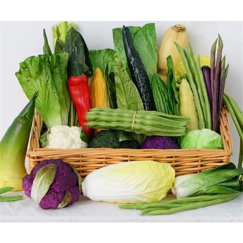 Broccoli cauliflower cabbage green vegetables chinese leaves cucumber pepper lettuce green bea peas fake artificial Vegetables